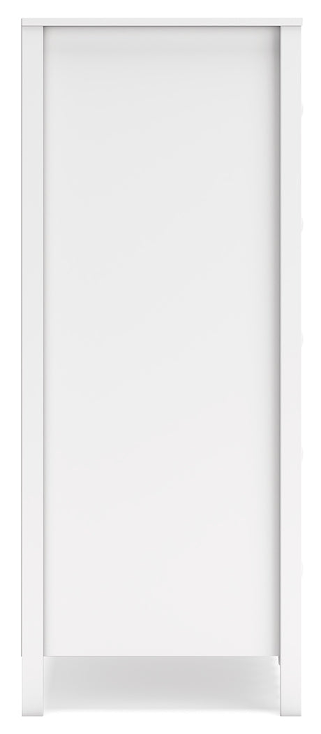 Hallityn Full Panel Headboard with Dresser, Chest and 2 Nightstands in White from Ashley - Luna Furniture