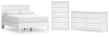 Hallityn Full Panel Platform Bed with Dresser and Chest in White from Ashley - Luna Furniture