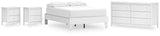 Hallityn Full Platform Bed with Dresser and 2 Nightstands in White from Ashley - Luna Furniture