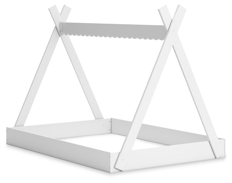 Hallityn Full Tent Bed with Dresser and 2 Nightstands in White from Ashley - Luna Furniture