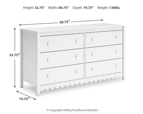 Hallityn Twin Panel Headboard with Dresser and Nightstand in White from Ashley - Luna Furniture