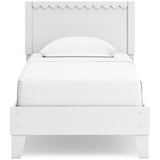 Hallityn Twin Panel Platform Bed with Dresser and Chest in White from Ashley - Luna Furniture