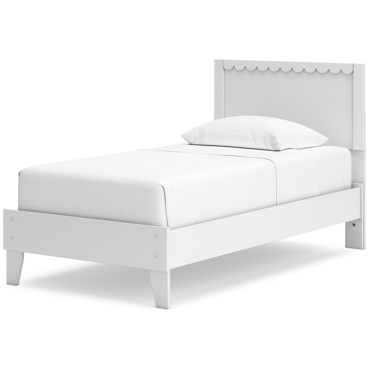 Hallityn Twin Panel Platform Bed with Dresser and Chest in White from Ashley - Luna Furniture