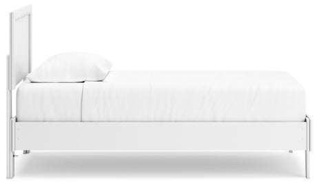 Hallityn Twin Panel Platform Bed with Dresser, Chest and 2 Nightstands in White from Ashley - Luna Furniture