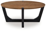 Hanneforth Coffee Table with 1 End Table in Brown/Black from Ashley - Luna Furniture