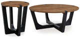 Hanneforth Coffee Table with 1 End Table in Brown/Black from Ashley - Luna Furniture