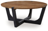 Hanneforth Coffee Table with 1 End Table in Brown/Black from Ashley - Luna Furniture