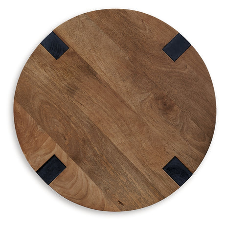 Hanneforth Coffee Table with 2 End Tables in Brown/Black from Ashley - Luna Furniture