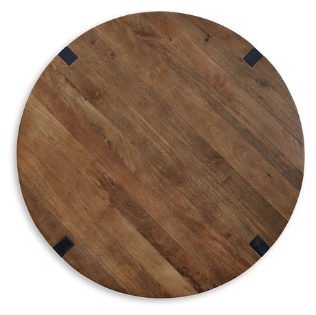 Hanneforth Coffee Table with 2 End Tables in Brown/Black from Ashley - Luna Furniture