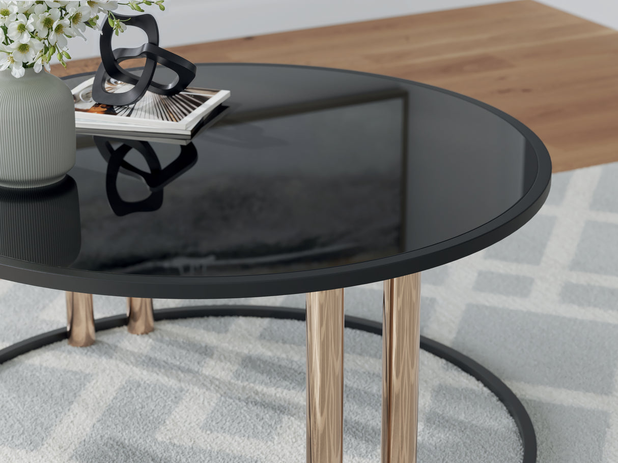 Hannerly Black/Gold Finish Table (Set of 3) from Ashley - Luna Furniture