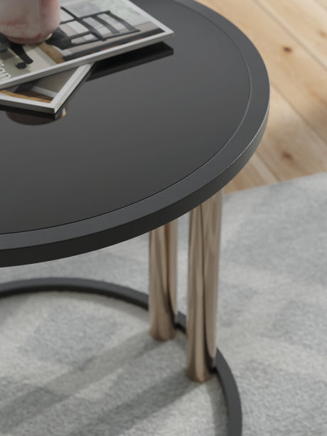 Hannerly Black/Gold Finish Table (Set of 3) from Ashley - Luna Furniture