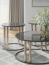Hannerly Black/Gold Finish Table (Set of 3) from Ashley - Luna Furniture