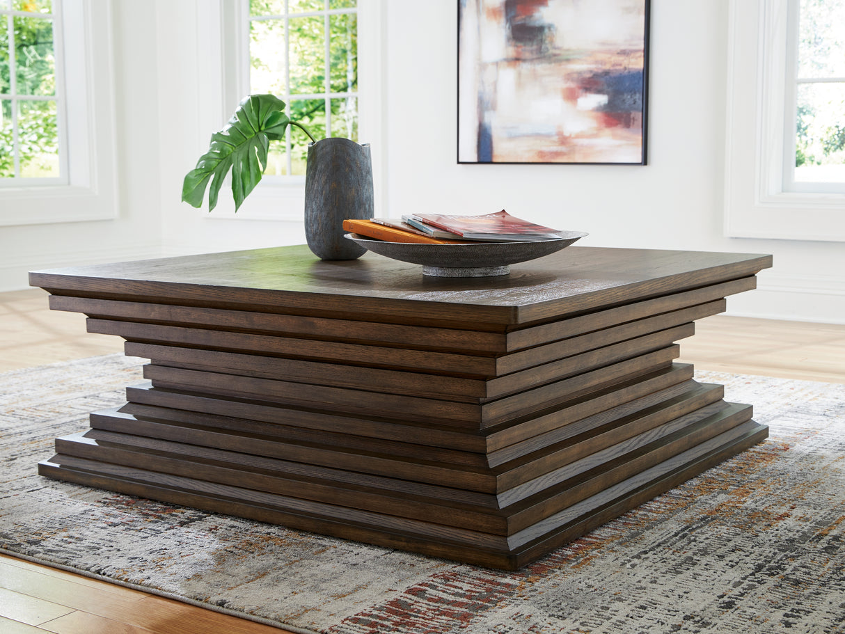 Hannodream Warm Brown Coffee Table from Ashley - Luna Furniture