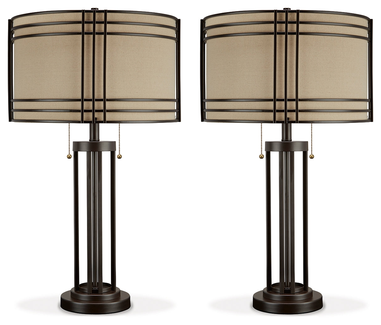Hanswell 2-Piece Table Lamp Set in Dark Brown from Ashley - Luna Furniture