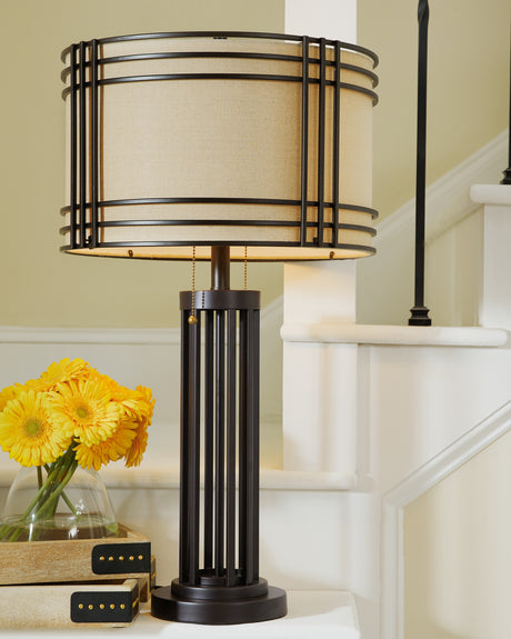 Hanswell 2-Piece Table Lamp Set in Dark Brown from Ashley Furniture - Luna Furniture