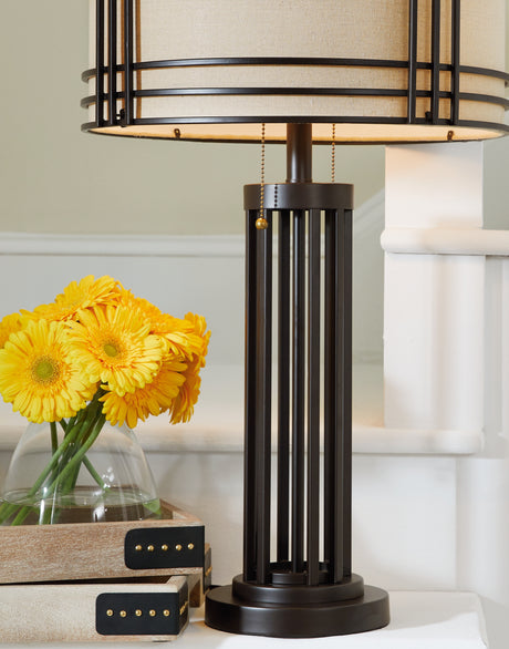 Hanswell 2-Piece Table Lamp Set in Dark Brown from Ashley Furniture - Luna Furniture
