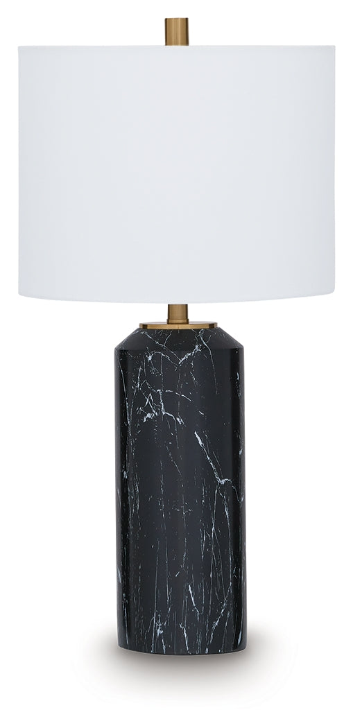 Hanzila Black/Gold Finish Table Lamp from Ashley - Luna Furniture