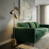 Harmony Brassed Gold Floor Lamp with Rotary Switch Triple Spots Metal Block Base from Ashcroft Furniture - Luna Furniture
