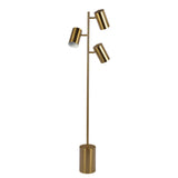 Harmony Brassed Gold Floor Lamp with Rotary Switch Triple Spots Metal Block Base from Ashcroft Furniture - Luna Furniture
