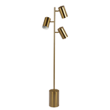Harmony Brassed Gold Floor Lamp with Rotary Switch Triple Spots Metal Block Base from Midinmod - Luna Furniture