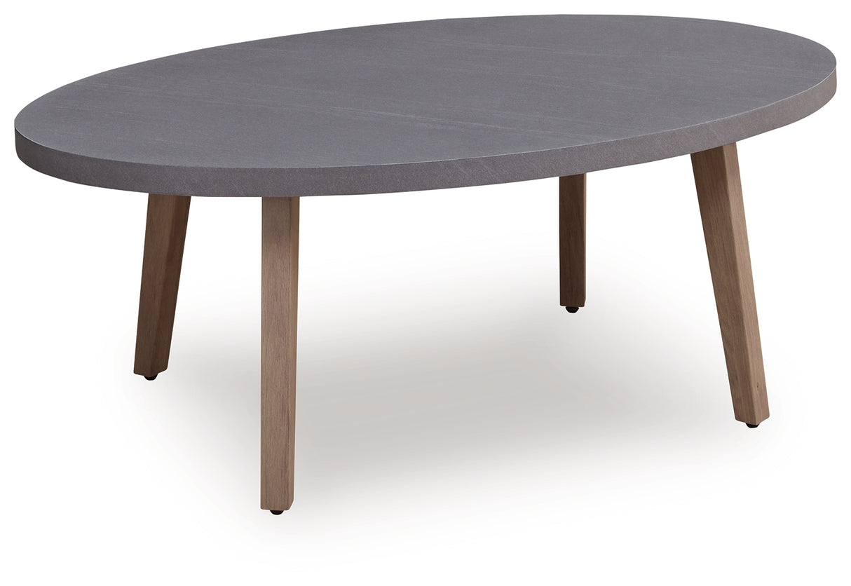 Harmony Headlands Natural/Gray Outdoor Coffee Table from Ashley - Luna Furniture