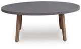 Harmony Headlands Natural/Gray Outdoor Coffee Table from Ashley - Luna Furniture