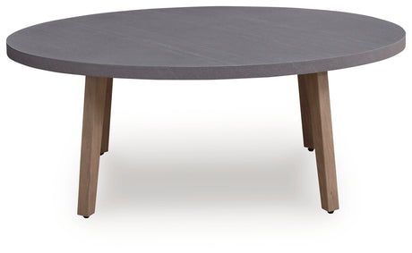 Harmony Headlands Natural/Gray Outdoor Coffee Table from Ashley - Luna Furniture