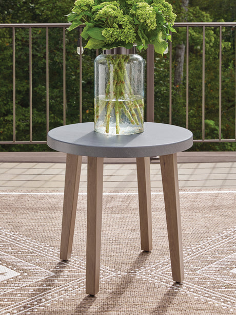 Harmony Headlands Natural/Gray Outdoor End Table from Ashley - Luna Furniture