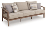 Harmony Headlands Outdoor Sofa and Loveseat in Natural/Gray from Ashley - Luna Furniture