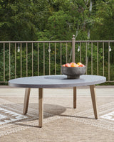 Harmony Headlands Outdoor Sofa and Loveseat with Coffee Table in Natural/Gray from Ashley Furniture - Luna Furniture
