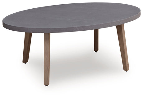 Harmony Headlands Outdoor Sofa and Loveseat with Coffee Table in Natural/Gray from Ashley Furniture - Luna Furniture