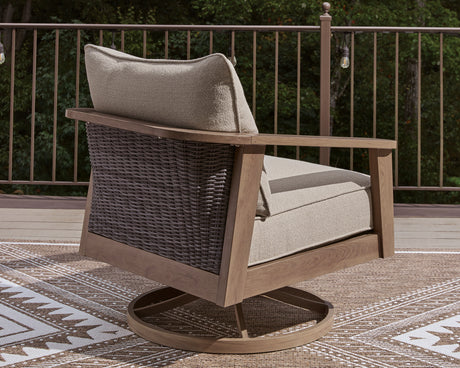 Harmony Headlands Outdoor Sofa with 2 Lounge Chairs in Natural/Gray from Ashley - Luna Furniture