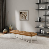 Harper Tan Leather Bench from Ashcroft Furniture - Luna Furniture