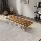 Harper Tan Leather Bench from Ashcroft Furniture - Luna Furniture