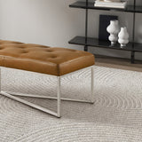Harper Tan Leather Bench from Ashcroft Furniture - Luna Furniture
