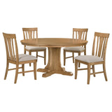 Hartville Natural Light Brown 5-Piece Round Dining Room Set from Coaster - Luna Furniture