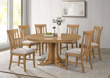 Hartville Natural Light Brown 7-Piece Round Dining Room Set from Coaster - Luna Furniture