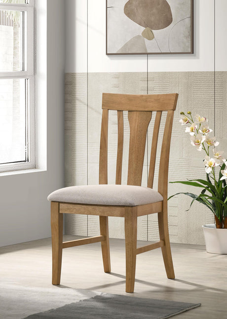 Hartville Natural Light Brown Dining Side Chair, Set of 2 from Coaster - Luna Furniture