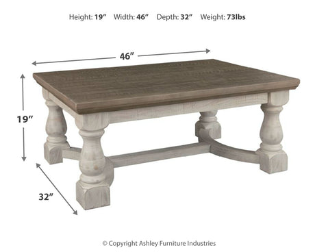Havalance Coffee Table with 1 End Table in Gray/White from Ashley - Luna Furniture