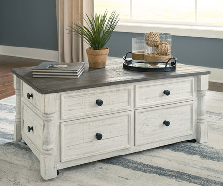 Havalance White/Gray Coffee Table with 2 End Tables from Ashley Furniture - Luna Furniture