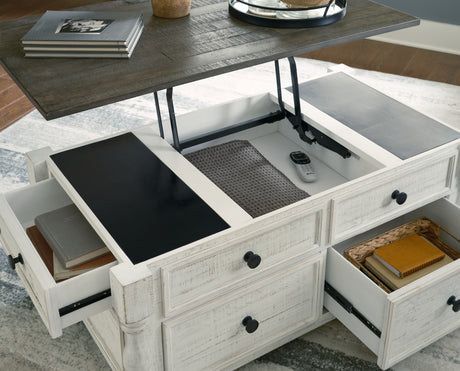Havalance White/Gray Coffee Table with 2 End Tables from Ashley Furniture - Luna Furniture