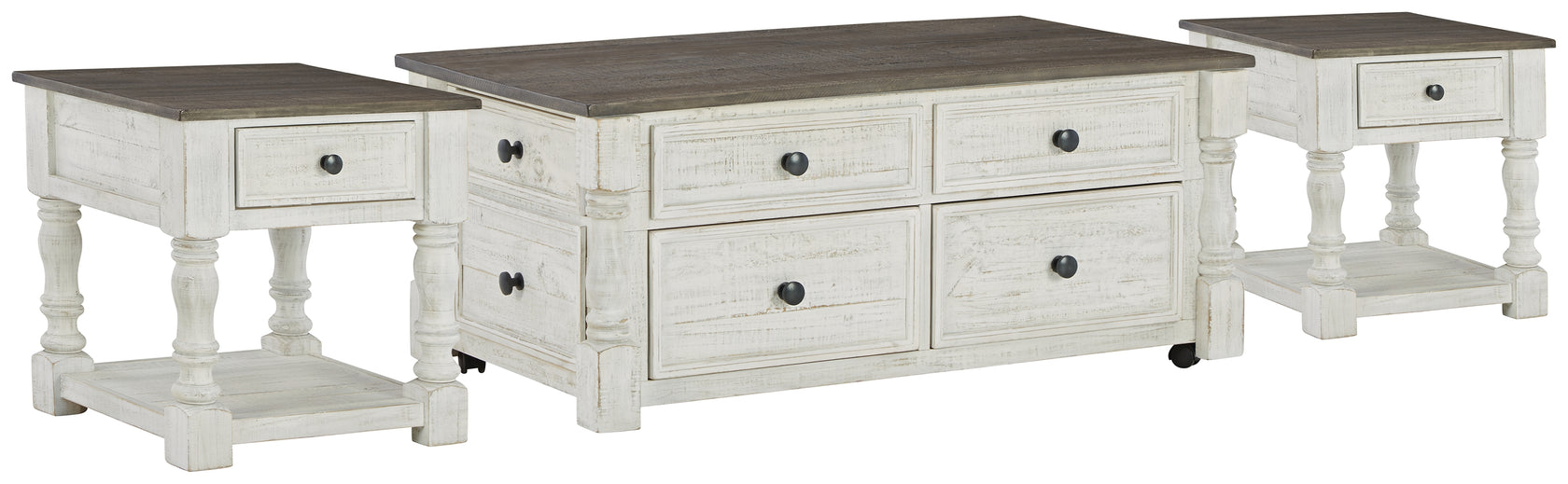 Havalance White/Gray Coffee Table with 2 End Tables from Ashley - Luna Furniture