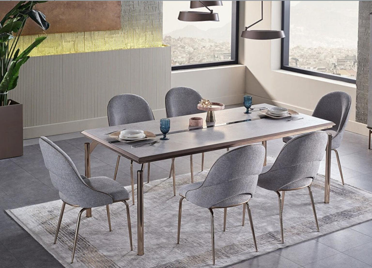 Havana Gray 7-Piece Dining Room Set from Bellona - Luna Furniture
