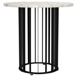 Haven Black 3-Piece Round Marble Coffee and End Table Set from Coaster - Luna Furniture