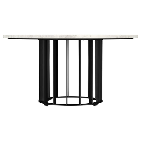 Haven Black 3-Piece Round Marble Coffee and End Table Set from Coaster - Luna Furniture