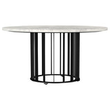 Haven Black and White Round Genuine Marble Top Coffee Table from Coaster - Luna Furniture