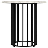 Haven Black and White Round Genuine Marble Top End Side Table from Coaster - Luna Furniture