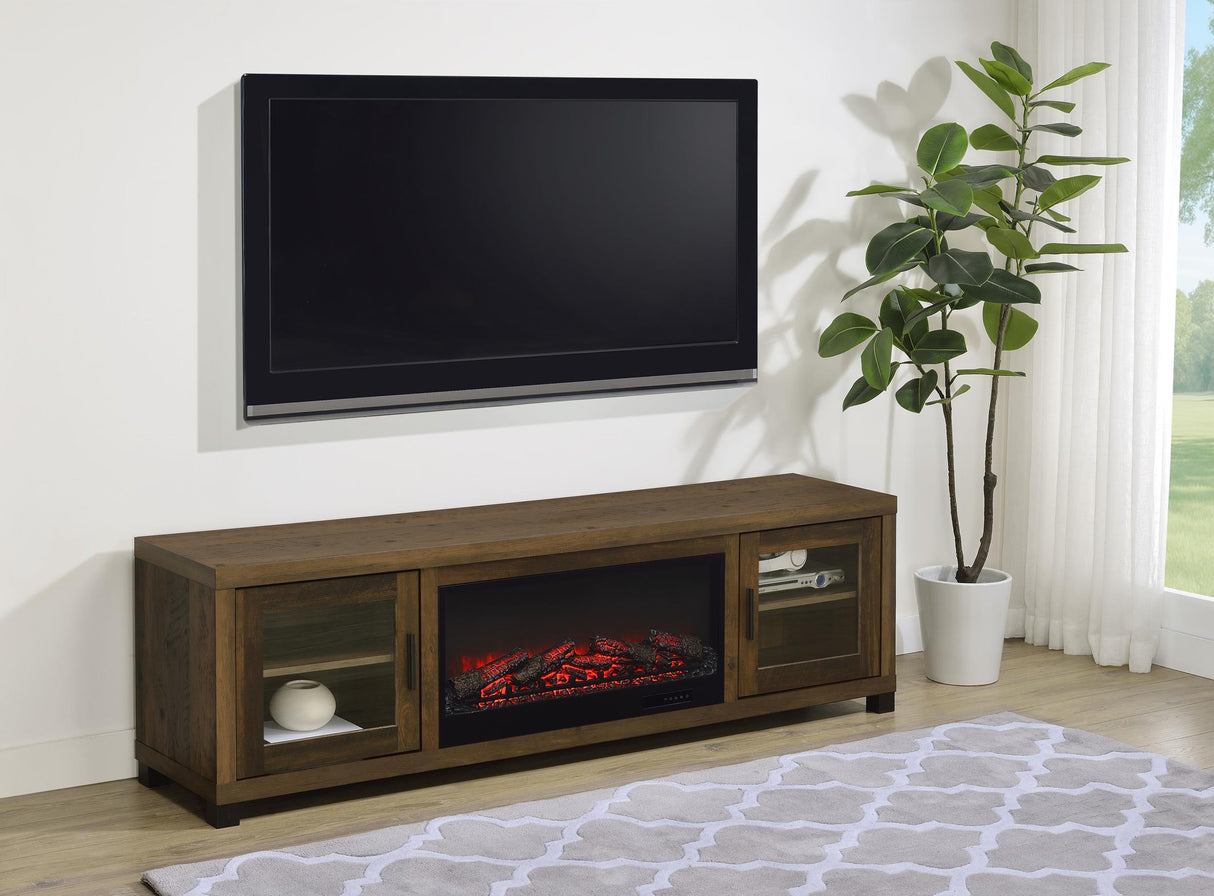 Havering Dark Pine 71-inch TV Stand Fireplace Media Console from Coaster - Luna Furniture