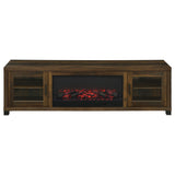 Havering Dark Pine 71-inch TV Stand Fireplace Media Console from Coaster - Luna Furniture