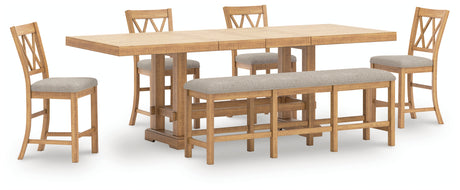 Havonplane Counter Height Dining Table and 4 Barstools and Bench in Brown from Ashley Furniture - Luna Furniture